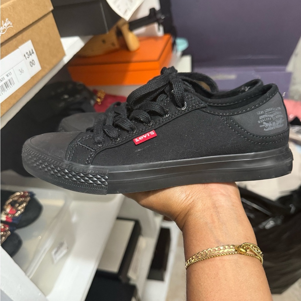 Levi's Kids Black Canvas Sneakers